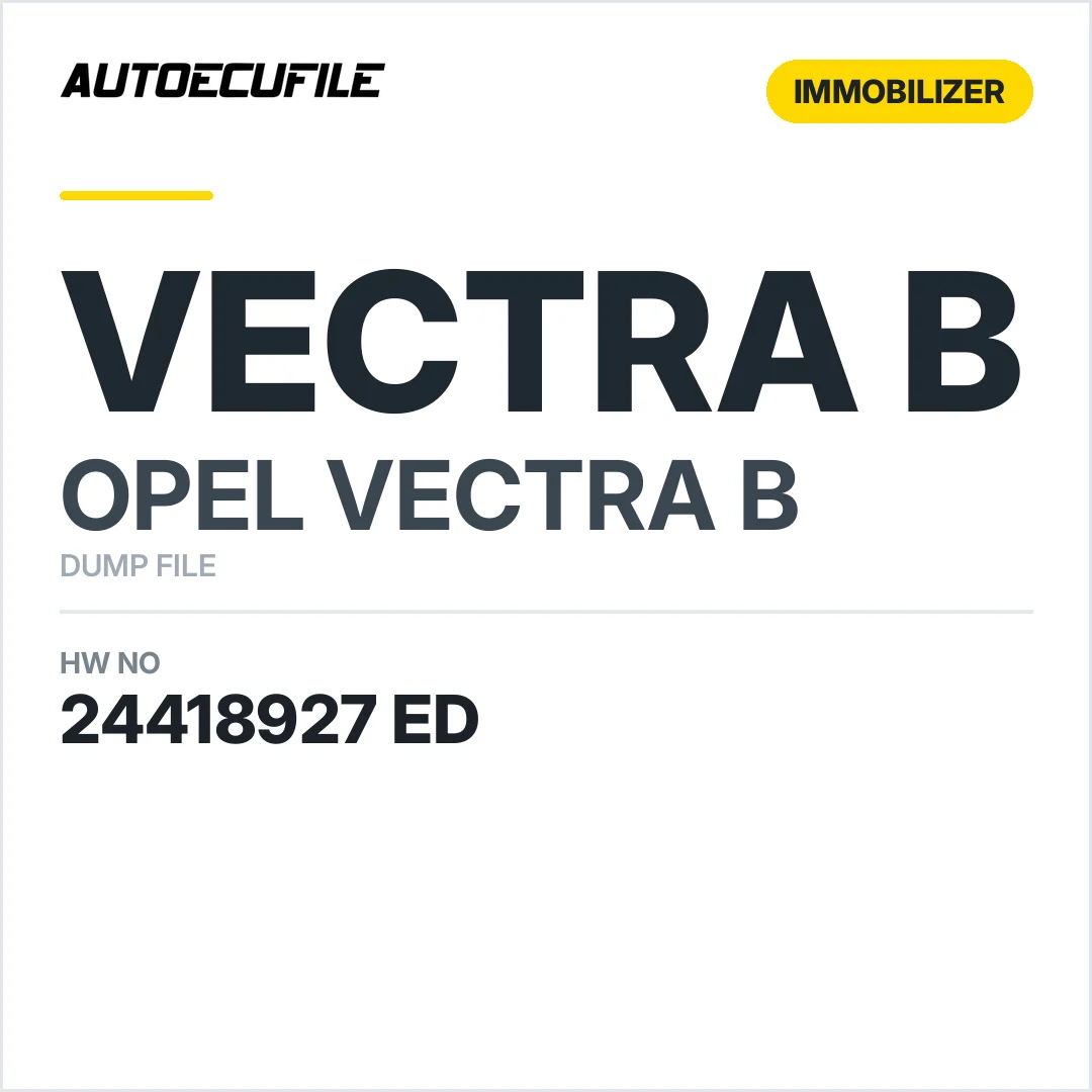 OPEL VECTRA B IMMOBOOX 24418927 ED DUMP