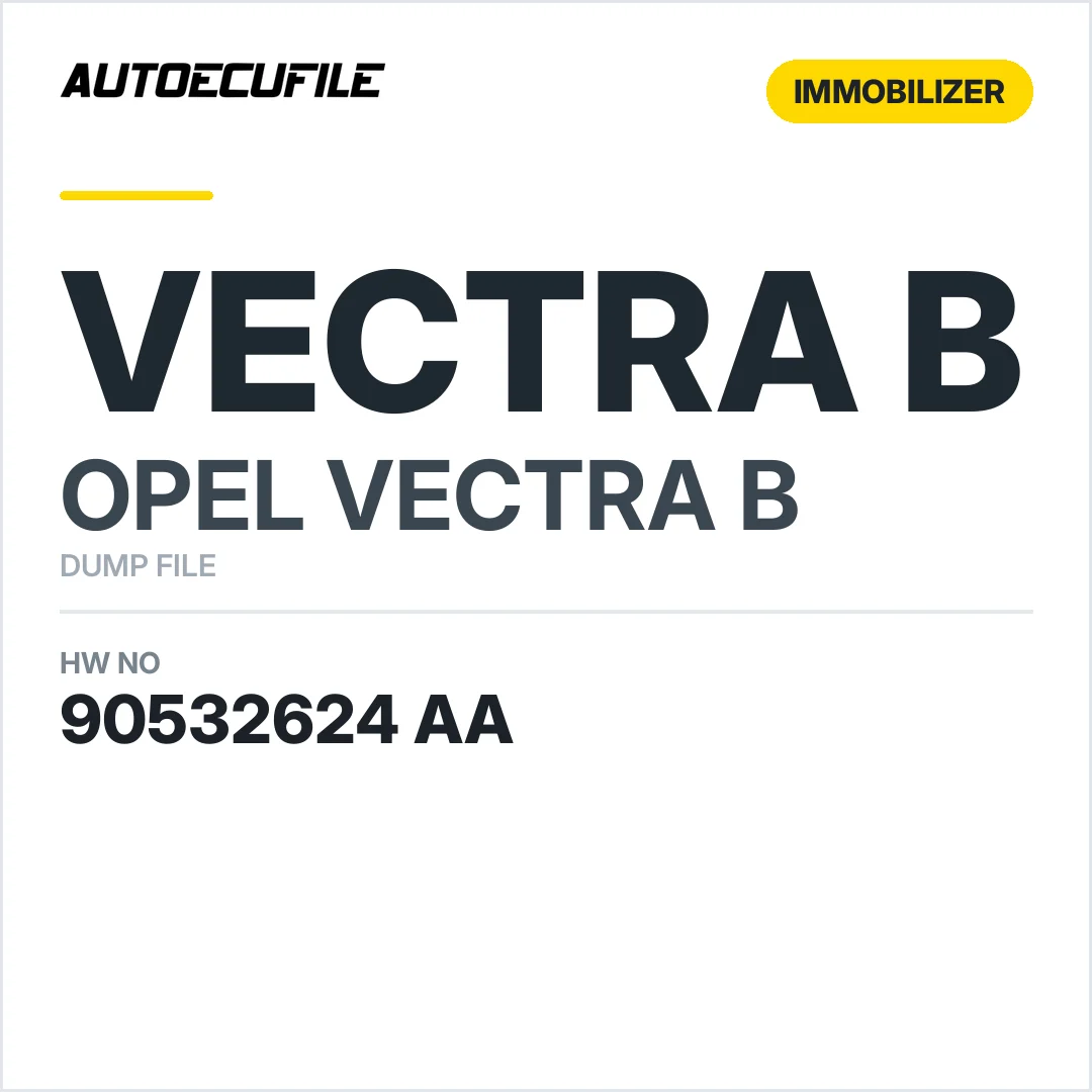 OPEL VECTRA B IMMOBOOX 90532624 AA DUMP