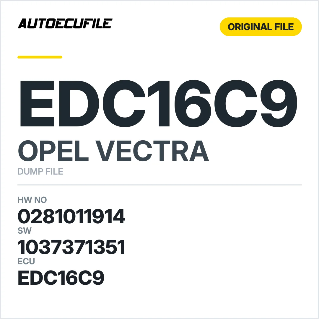 OPEL VECTRA C EDC16C9  0281011914 1037371351 DUMP