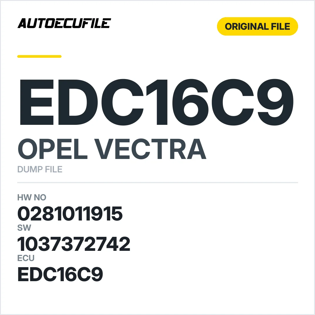 OPEL VECTRA C EDC16C9 0281011915 1037372742 DUMP