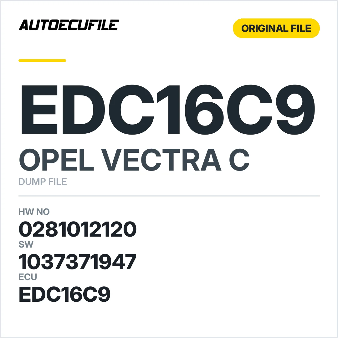 OPEL VECTRA C EDC16C9 0281012120 1037371947 DUMP