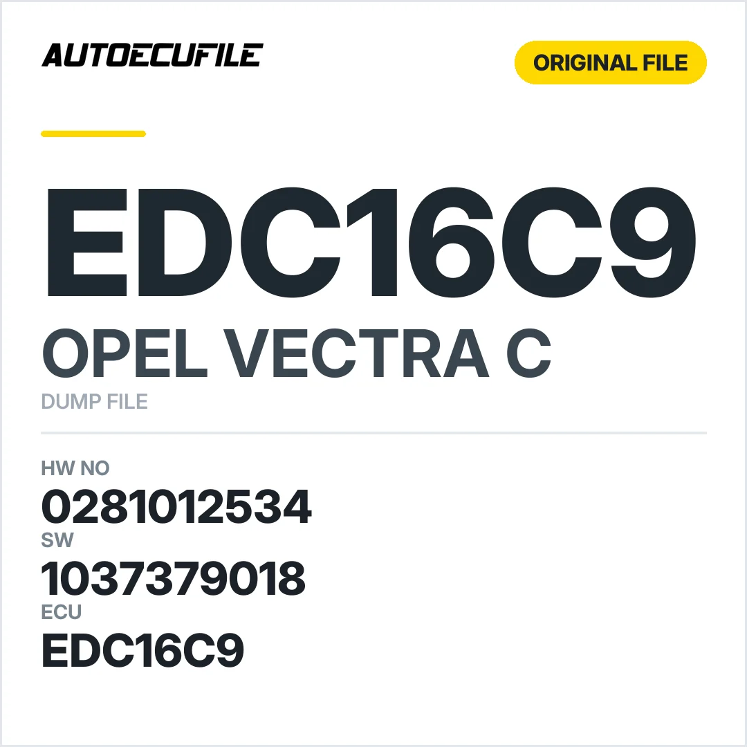 OPEL VECTRA C EDC16C9 0281012534 1037379018 DUMP