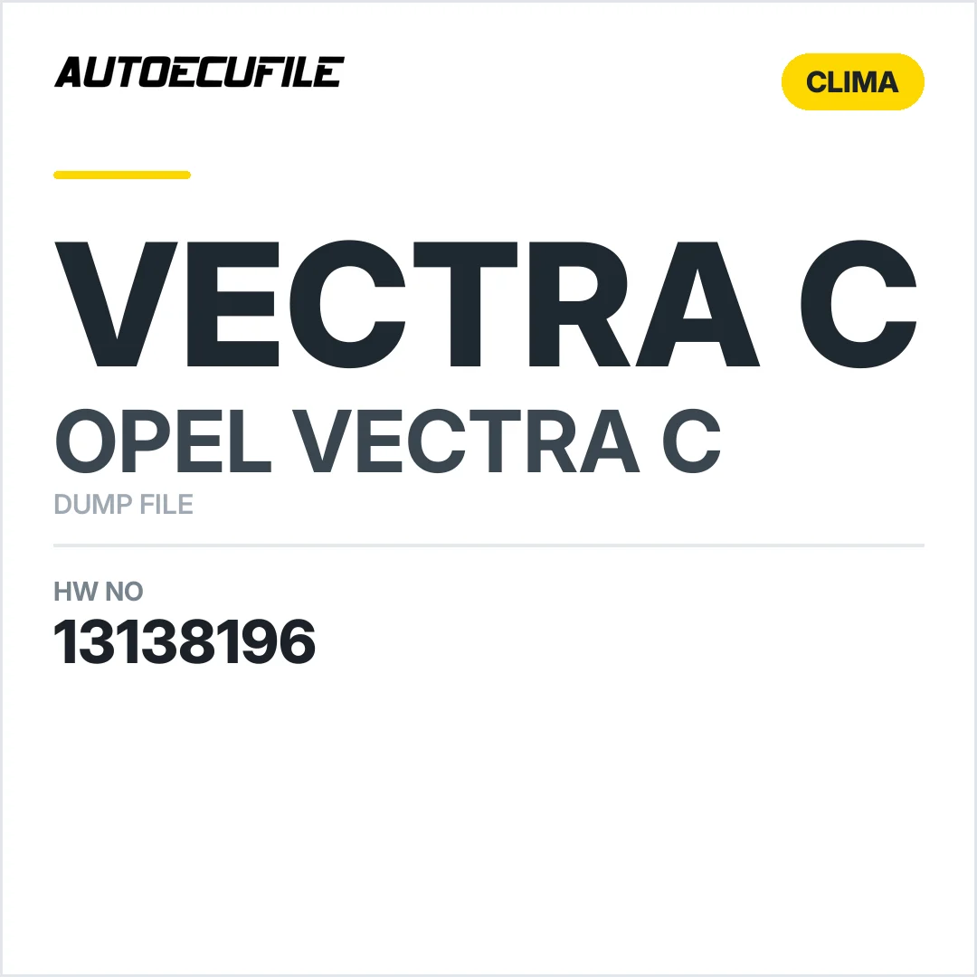 OPEL VECTRA CLIMA CONTROL 13138196 DUMP