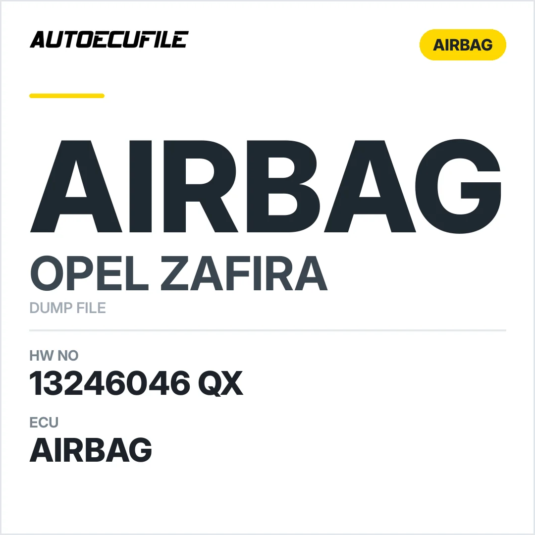 OPEL ZAFIRA AIRBAG 13246046 QX DUMP
