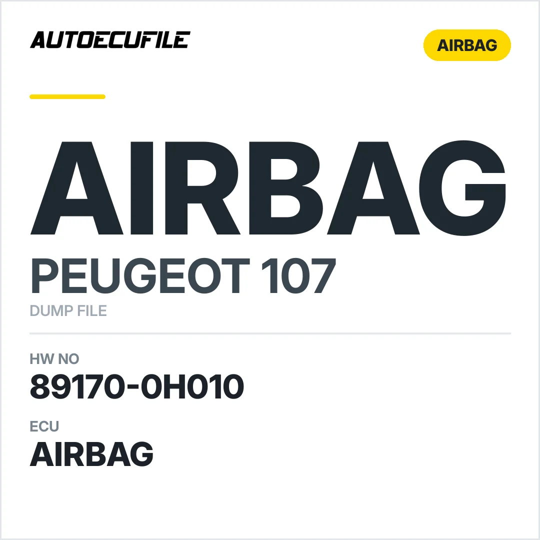PEUGEOT 107 AIRBAG 89170-0H010 DUMP