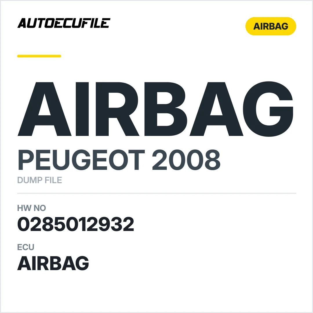 PEUGEOT 2008 AIRBAG 0285012932 9812713780  DUMP