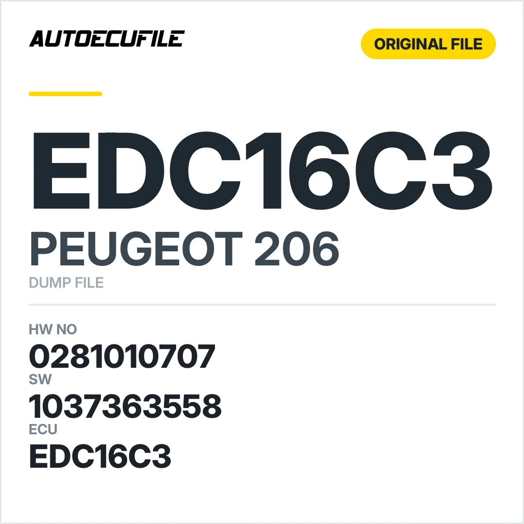 PEUGEOT 206 EDC16C3 0281010707 1037363558 DUMP