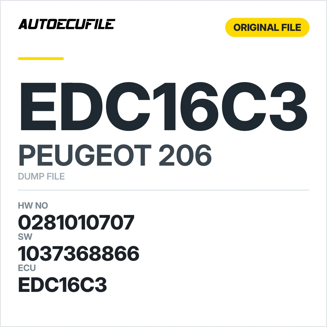 PEUGEOT 206 EDC16C3 0281010707  1037368866 DUMP