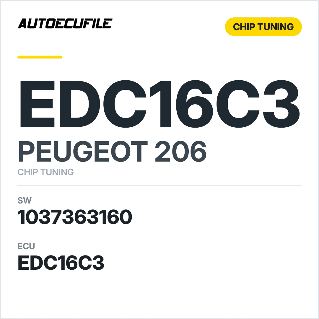 PEUGEOT 206 EDC16C3 1037363160 STAGE1 TUNED