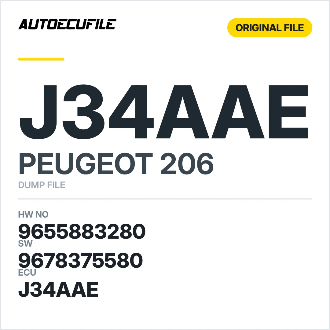 PEUGEOT 206 J34AAE 9655883280 9678375580 DUMP