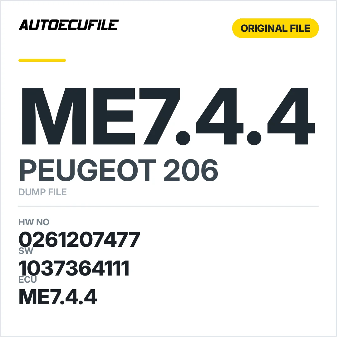 PEUGEOT 206 ME7.4.4 0261207477 1037364111 DUMP