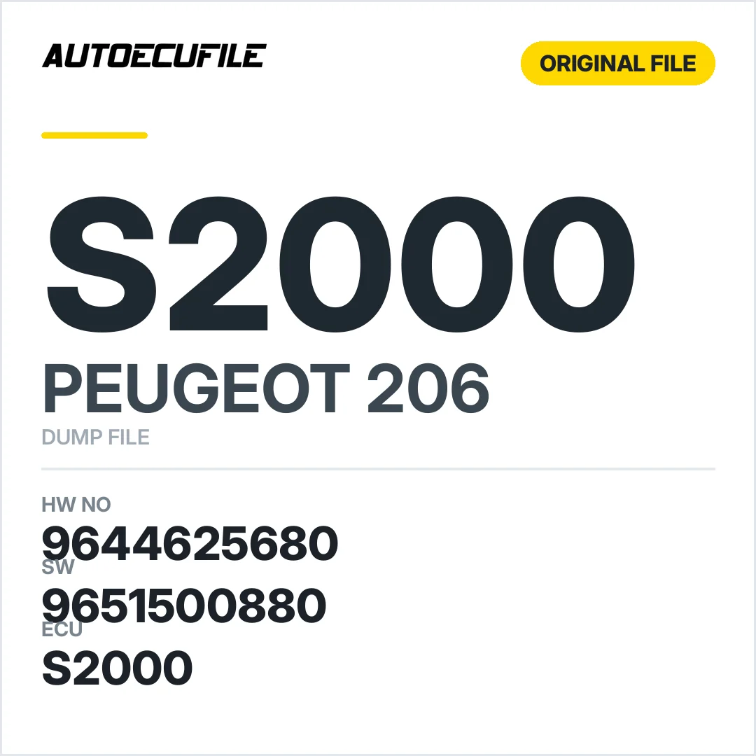 PEUGEOT 206 S2000 9651500880 9644625680  DUMP