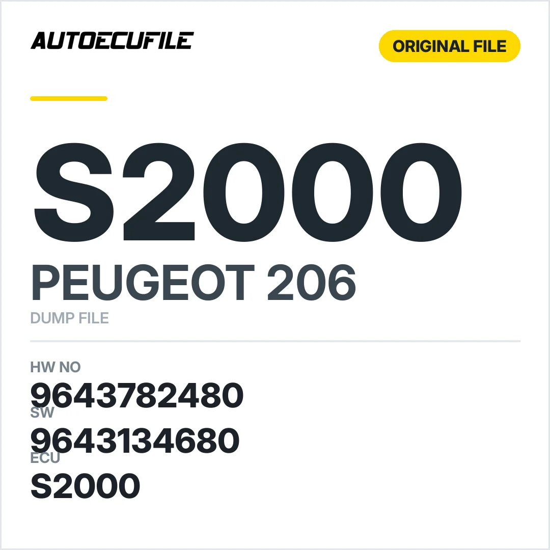 PEUGEOT 206 SAGEM S2000-23 9643782480 9643134680 DUMP