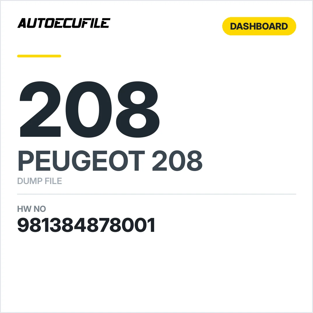 PEUGEOT 208 DASHBOARD 981384878001 DUMP