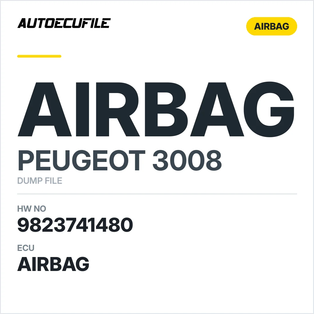 PEUGEOT 3008 AIRBAG 9823741480 DUMP