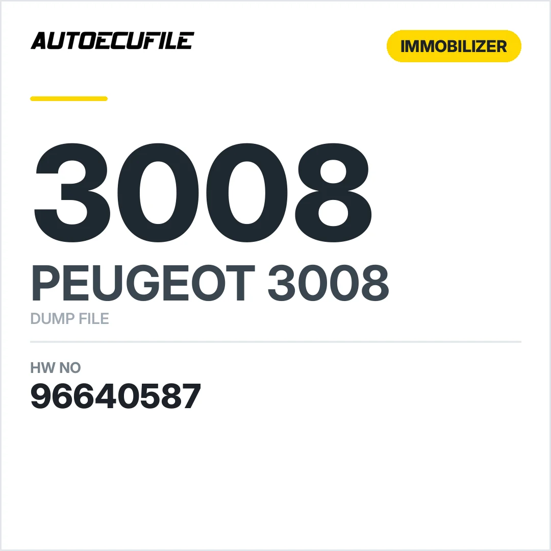 PEUGEOT 3008 BSI 96640587 DUMP