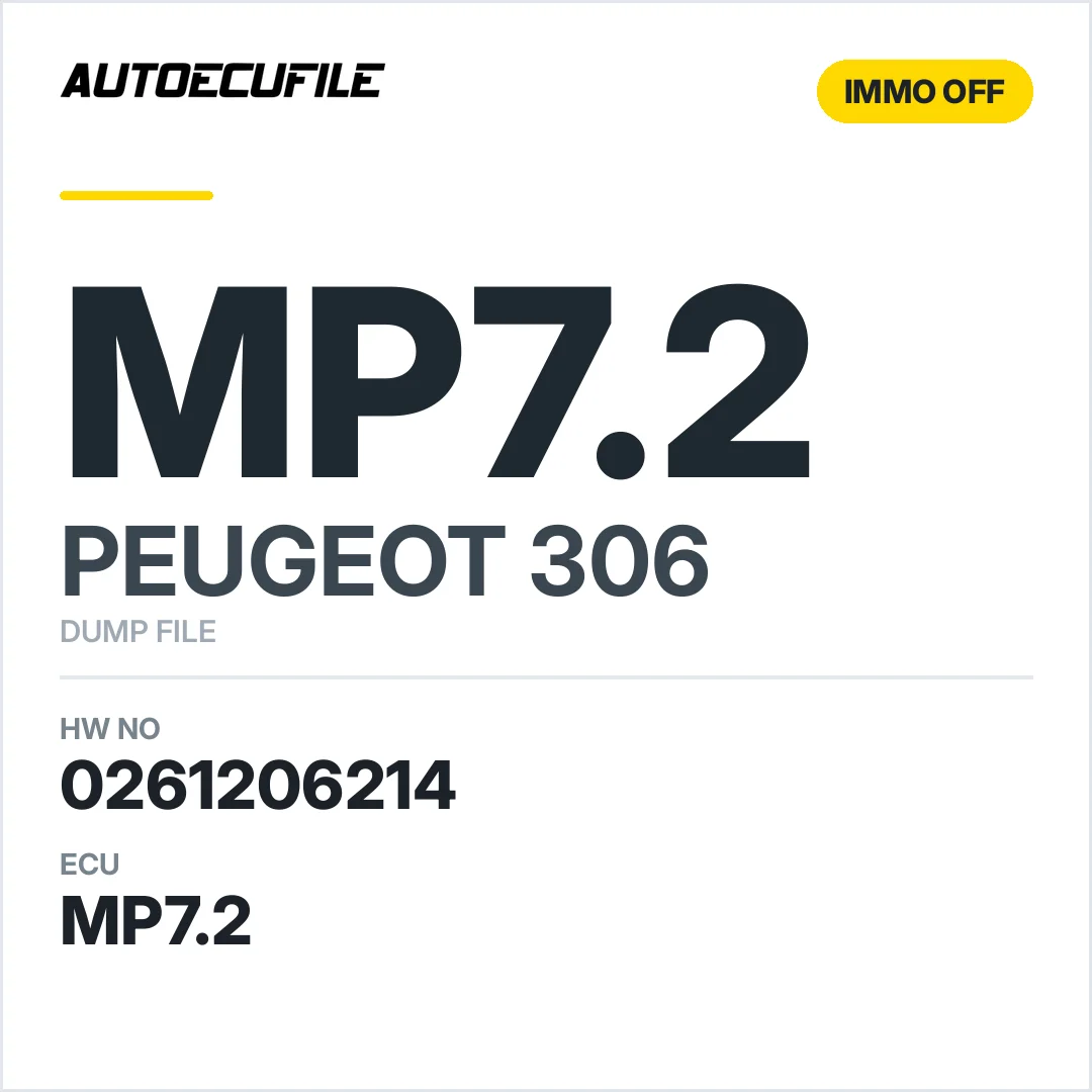 PEUGEOT 306 MP7.2 0261206214 IMMO OFF DUMP