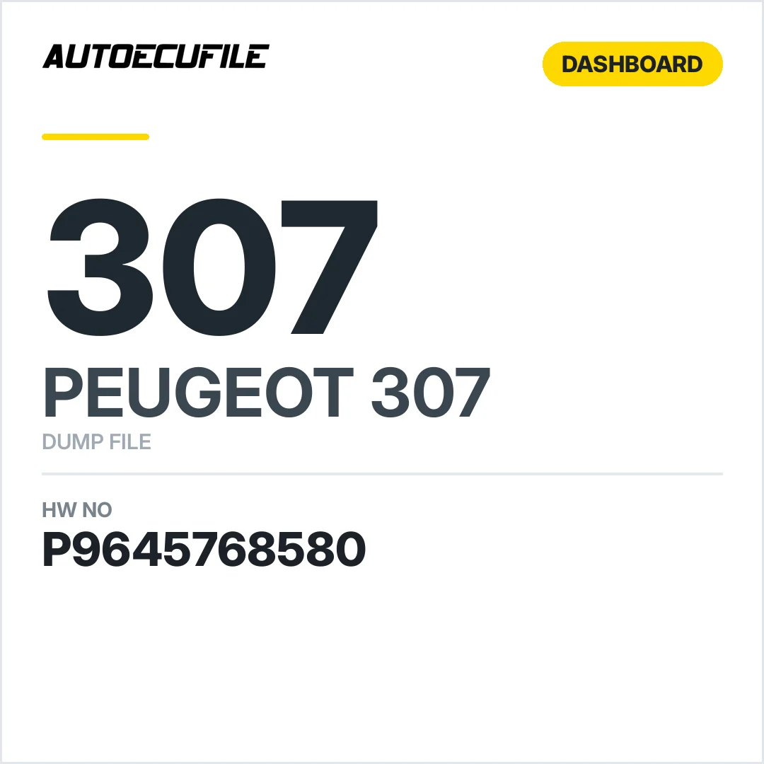 PEUGEOT 307 DASHBOARD P9645768580 E 01 DUMP