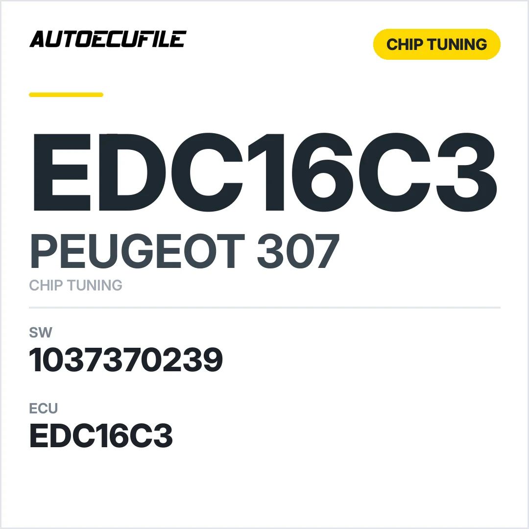 PEUGEOT 307 EDC16C3 1037370239 STAGE1 TUNED