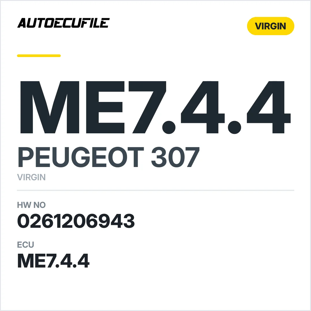 PEUGEOT 307 ME7.4.4 0261206943 VIRGIN