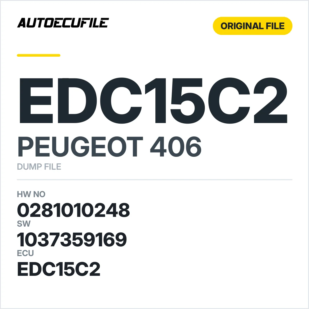 PEUGEOT 406 EDC15C2 0281010248 1037359169 DUMP