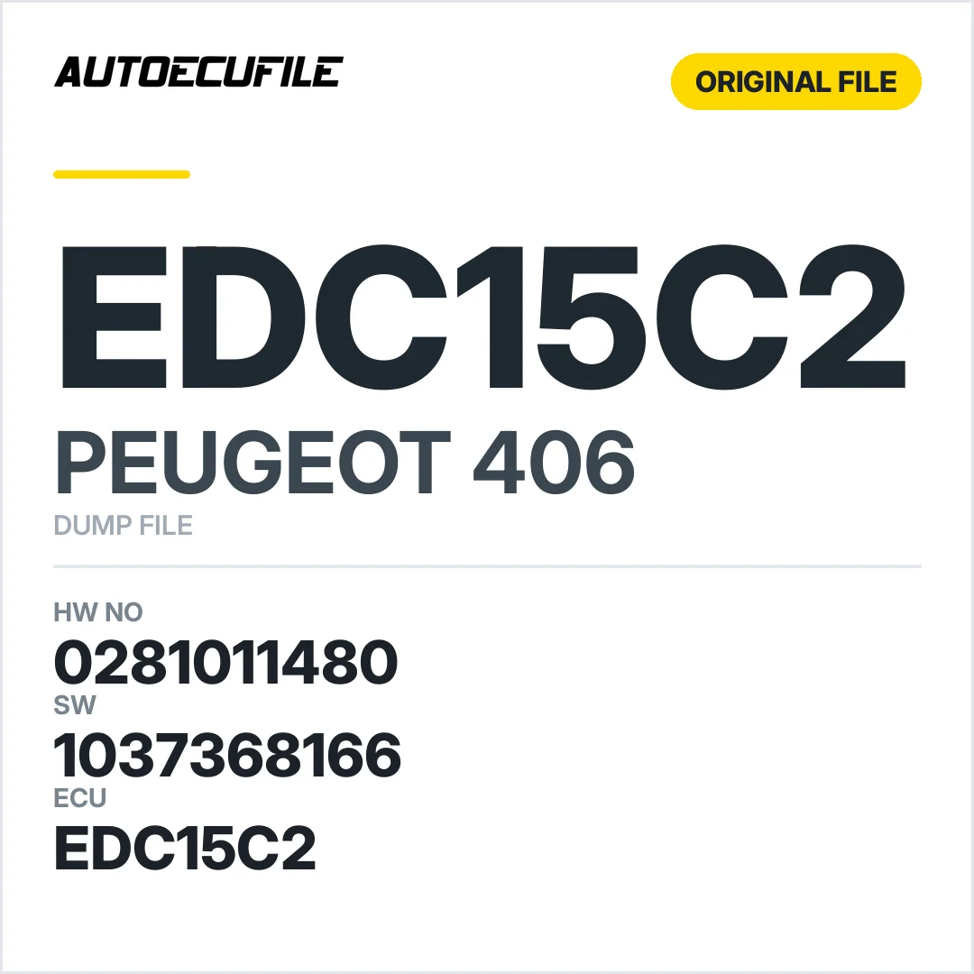 PEUGEOT 406 EDC15C2 0281011480 1037368166 DUMP