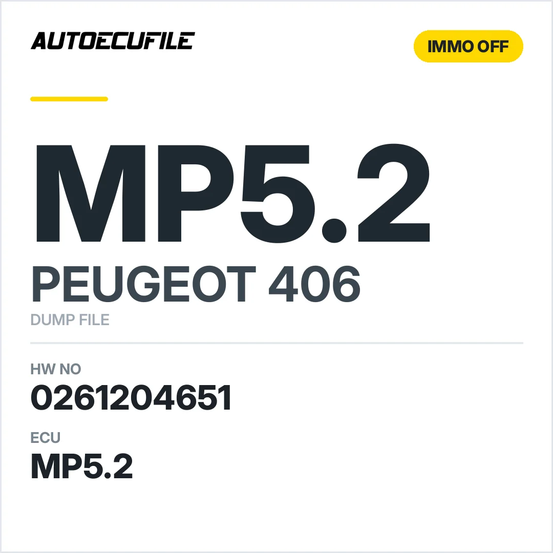 PEUGEOT 406 MP5.2 0261204651 9630403280 IMMO OFF DUMP