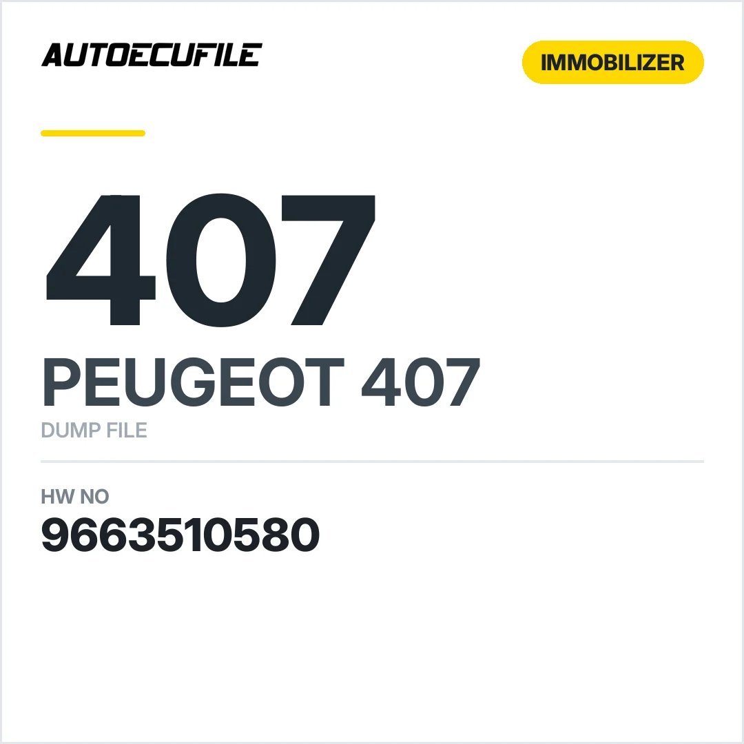 PEUGEOT 407 BSI 9663510580  DUMP