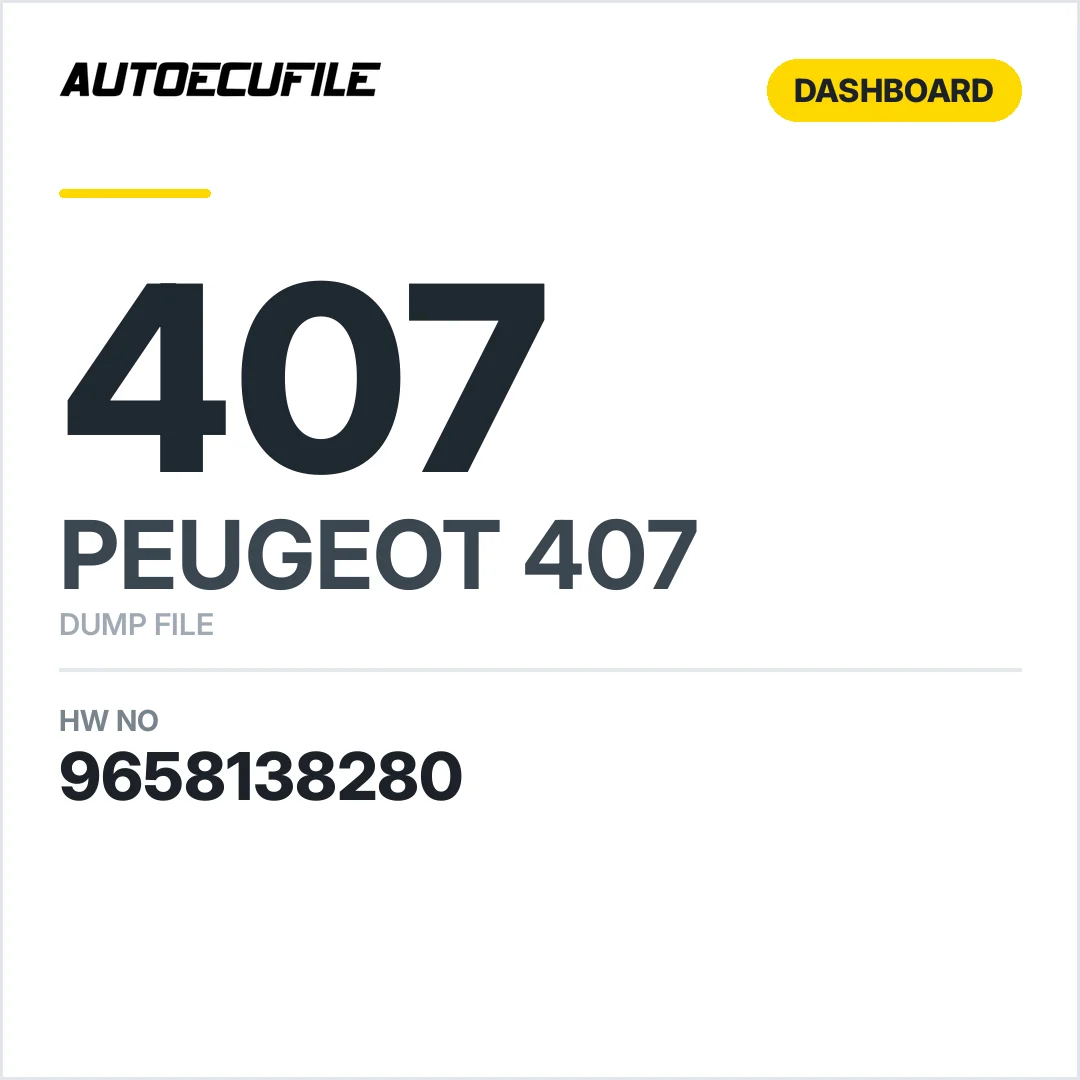 PEUGEOT 407 DASHBOARD 9658138280 DUMP