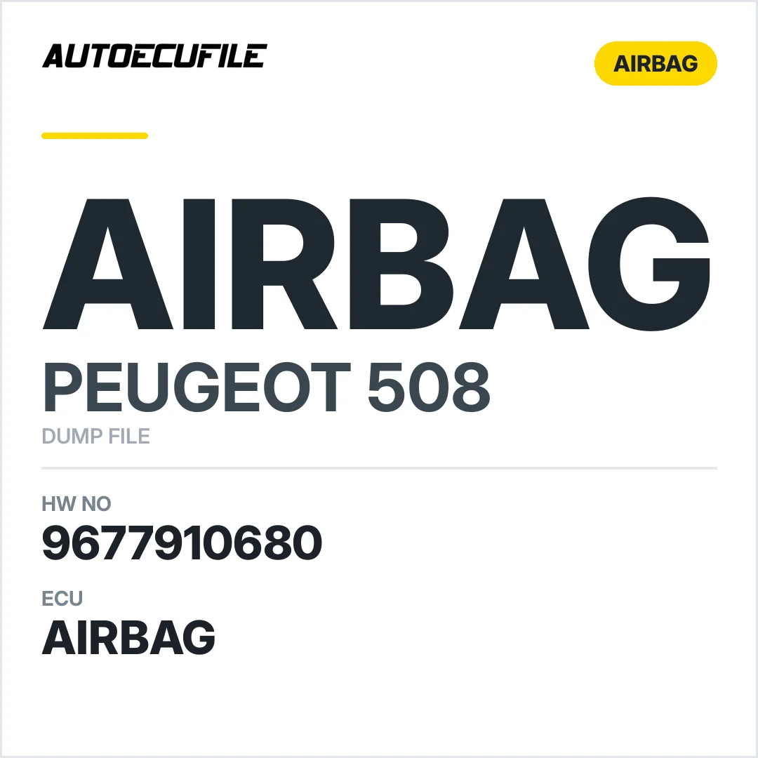 PEUGEOT 508 AIRBAG 9677910680 DUMP