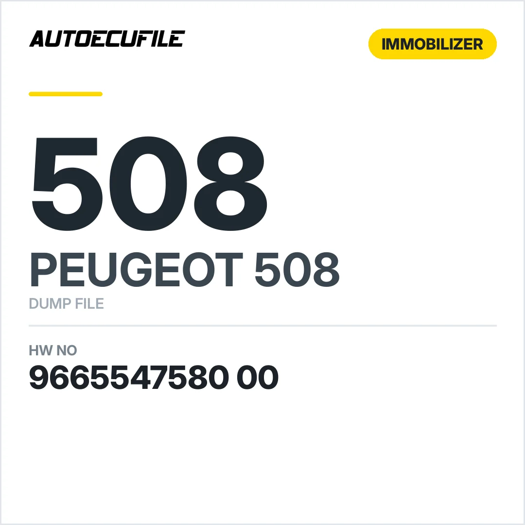 PEUGEOT 508 BSI  9665547580 00 BSI-Q04-00 DUMP