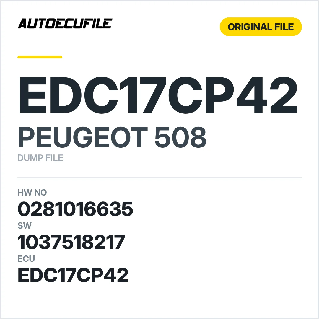 PEUGEOT 508 EDC17CP42 0281016635 1037518217 DUMP