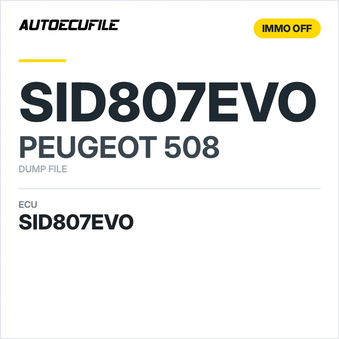 PEUGEOT 508 SID807EVO IMMO OFF DUMP