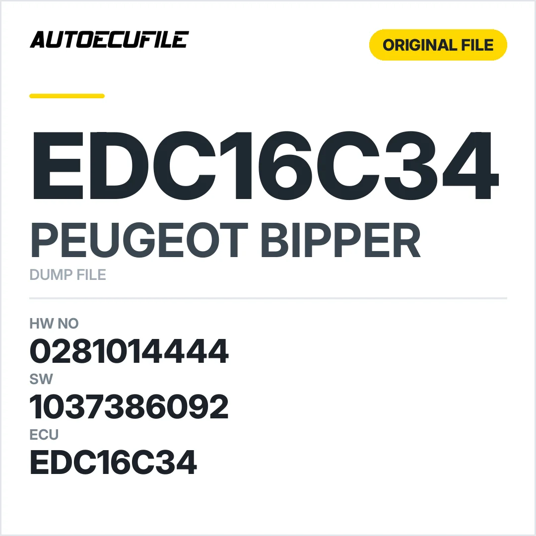 PEUGEOT BIPPER EDC16C34 0281014444 1037386092 DUMP