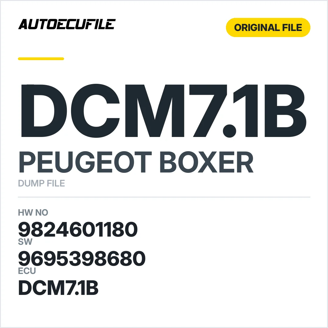 PEUGEOT BOXER DCM7.1B 9824601180 9695398680  DUMP