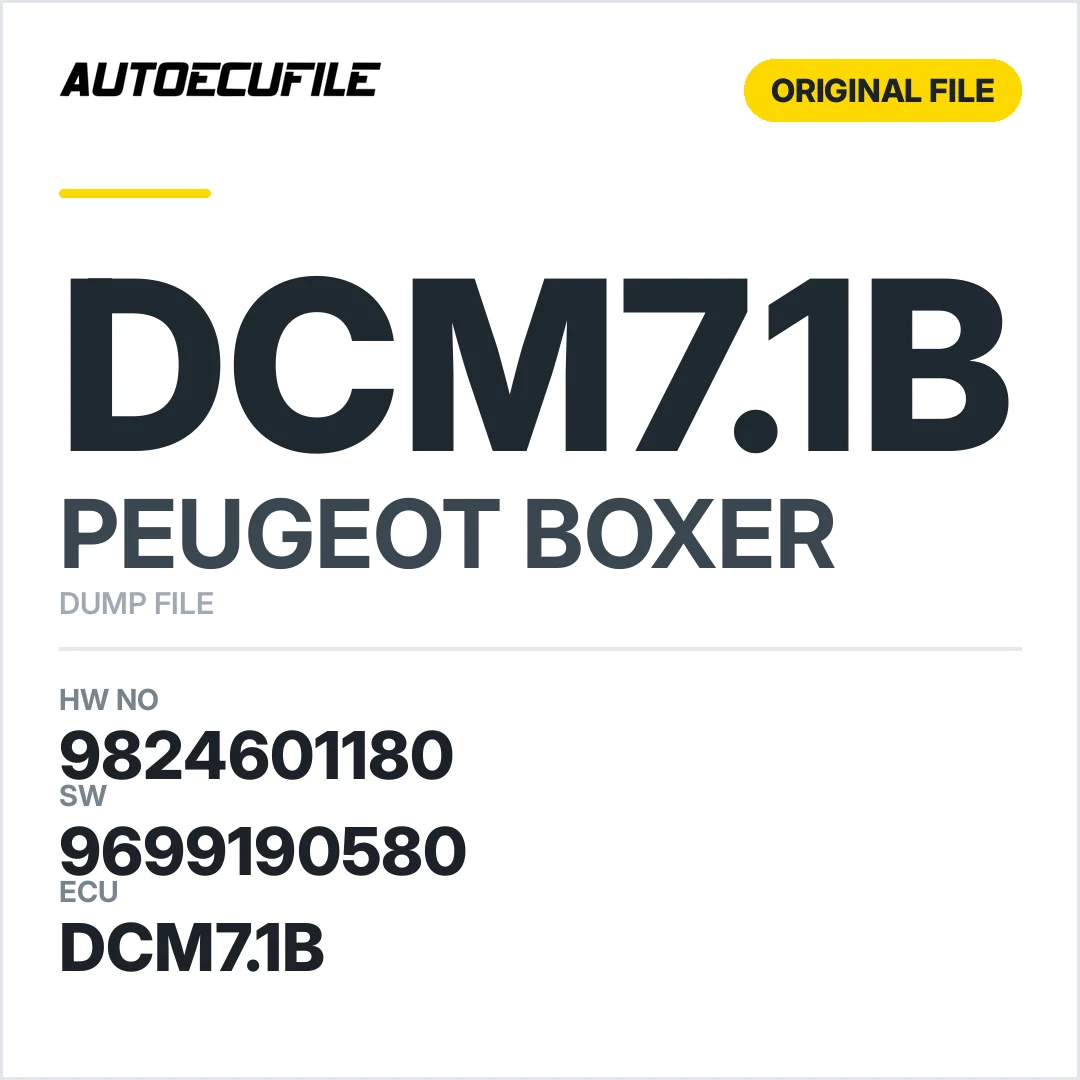 PEUGEOT BOXER DCM7.1B 9824601180 9699190580 DUMP