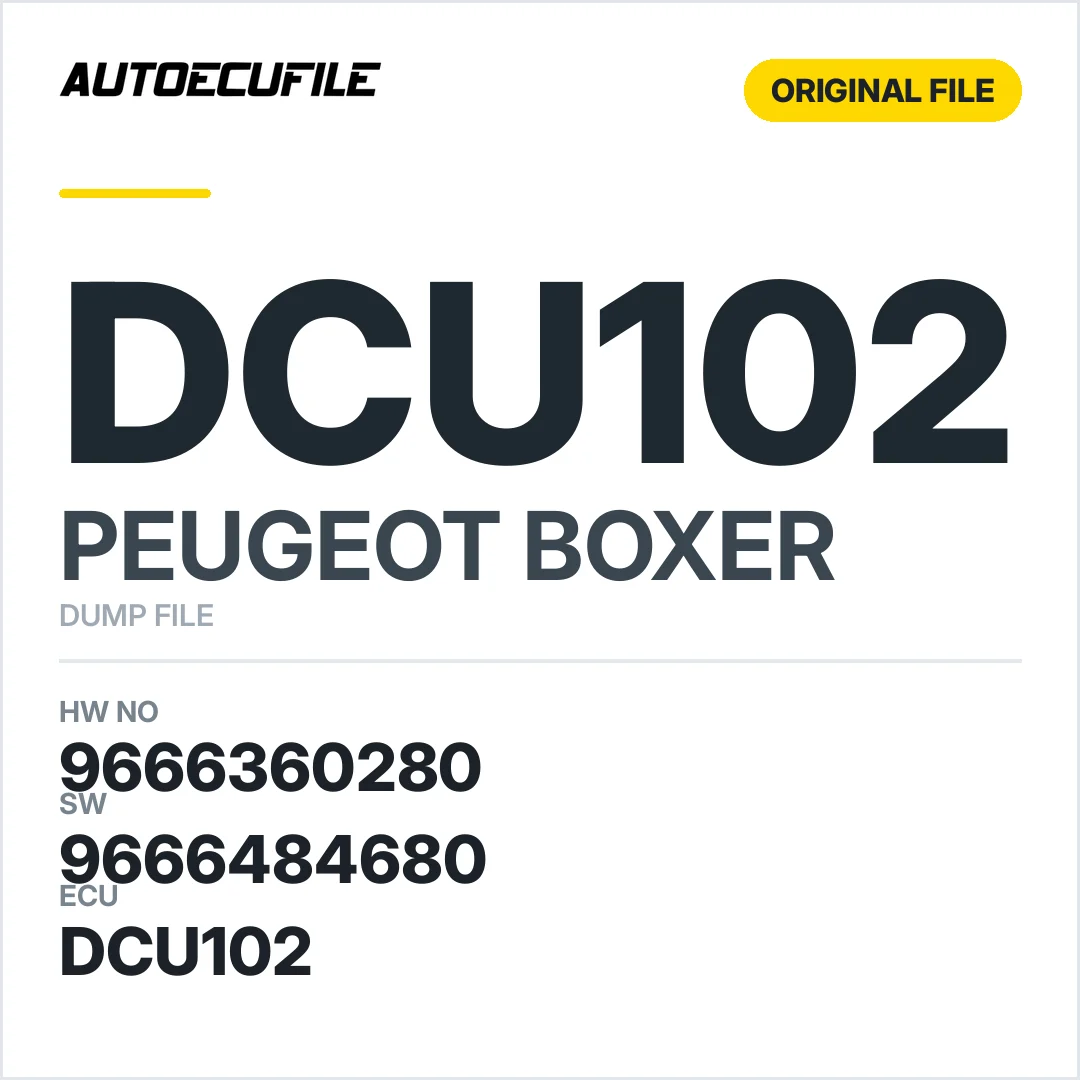 PEUGEOT BOXER DCU102 9666360280 9666484680 DUMP