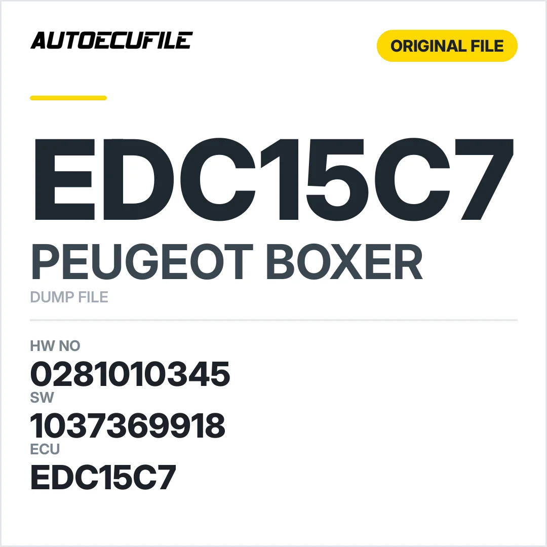 PEUGEOT BOXER EDC15C7 0281010345 1037369918 DUMP