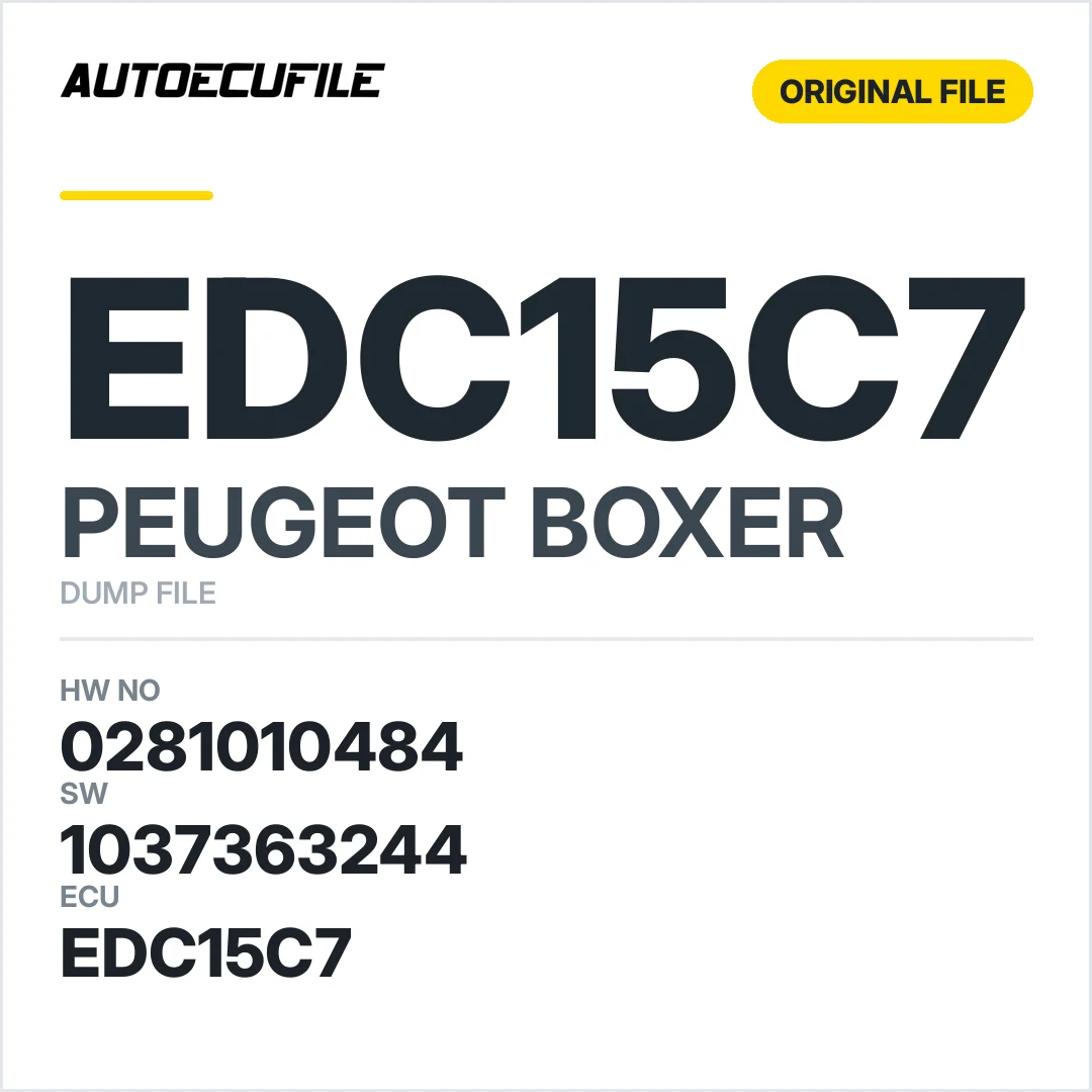 PEUGEOT BOXER EDC15C7 0281010484 1037363244 DUMP