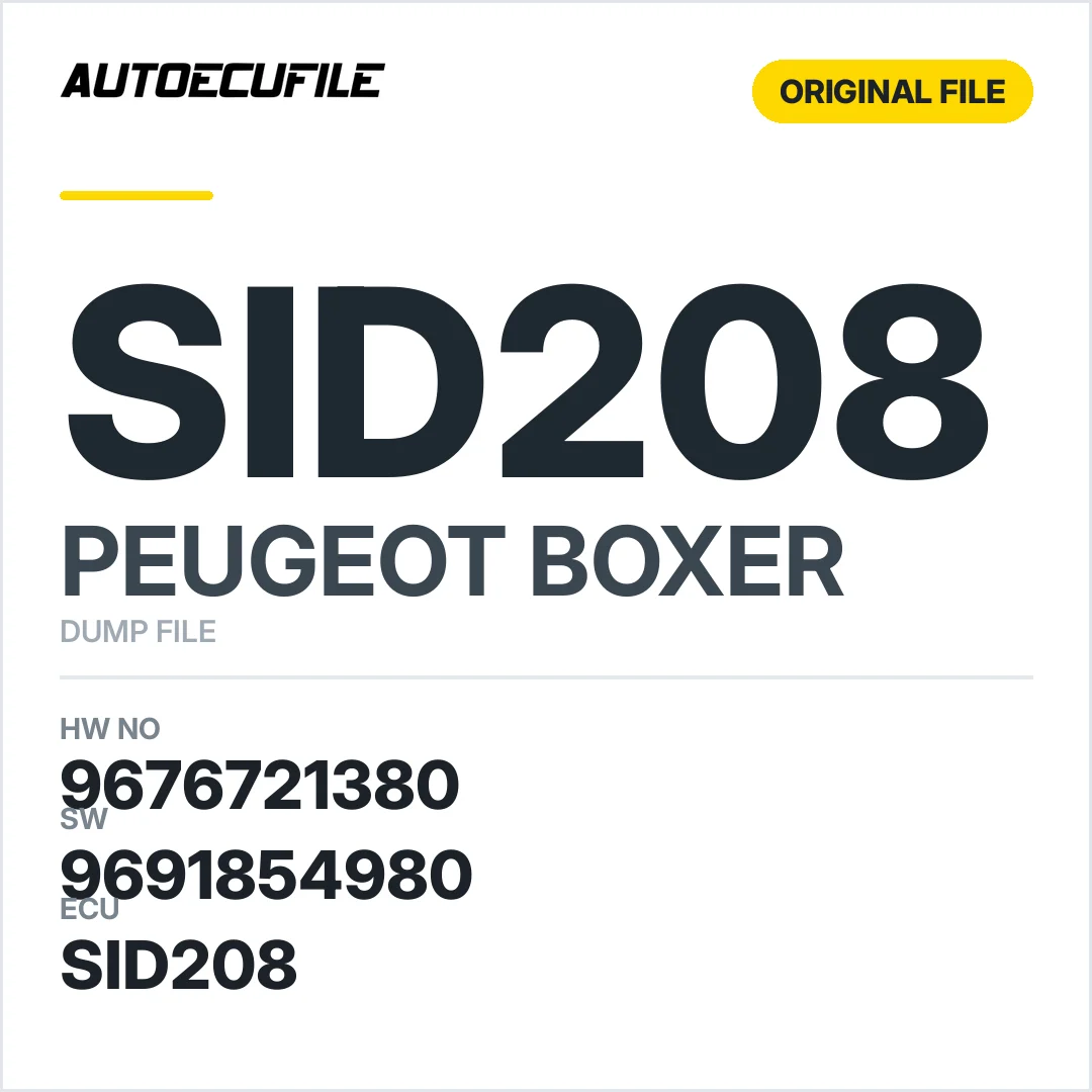 PEUGEOT BOXER SID208 9676721380 9691854980 DUMP