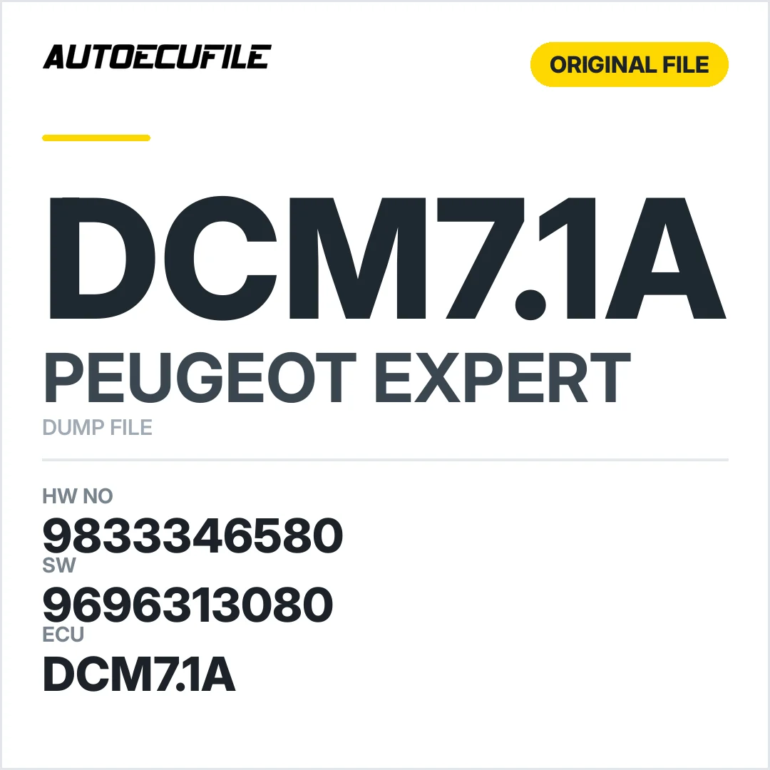 PEUGEOT EXPERT DCM7.1A 9833346580   9696313080 DUMP