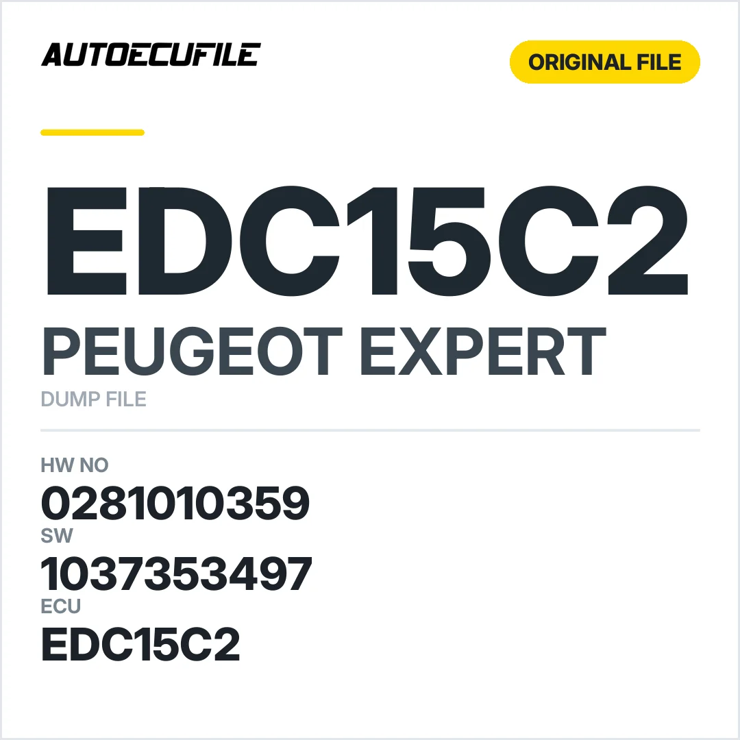 PEUGEOT EXPERT EDC15C2  0281010359 1037353497 DUMP