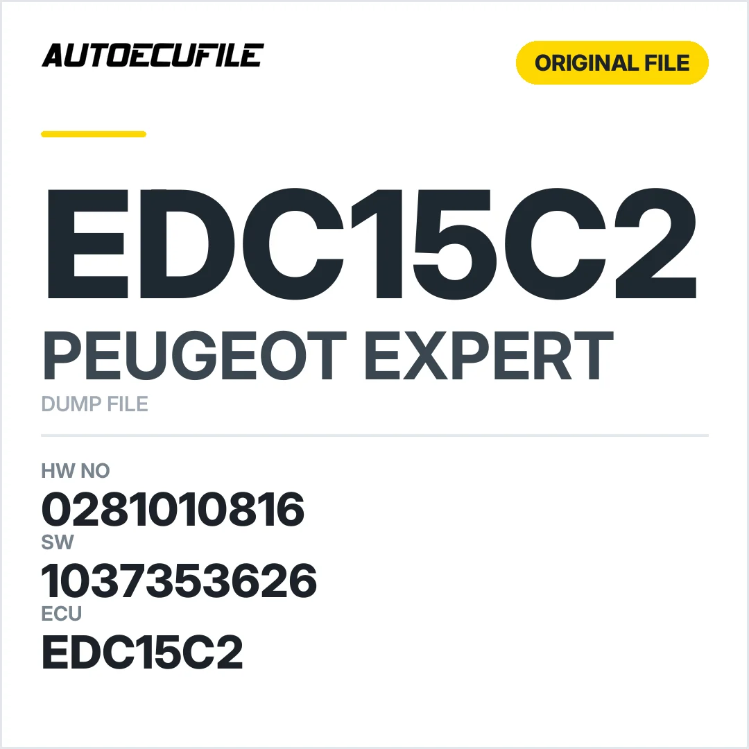 PEUGEOT EXPERT EDC15C2 0281010816 1037353626 DUMP
