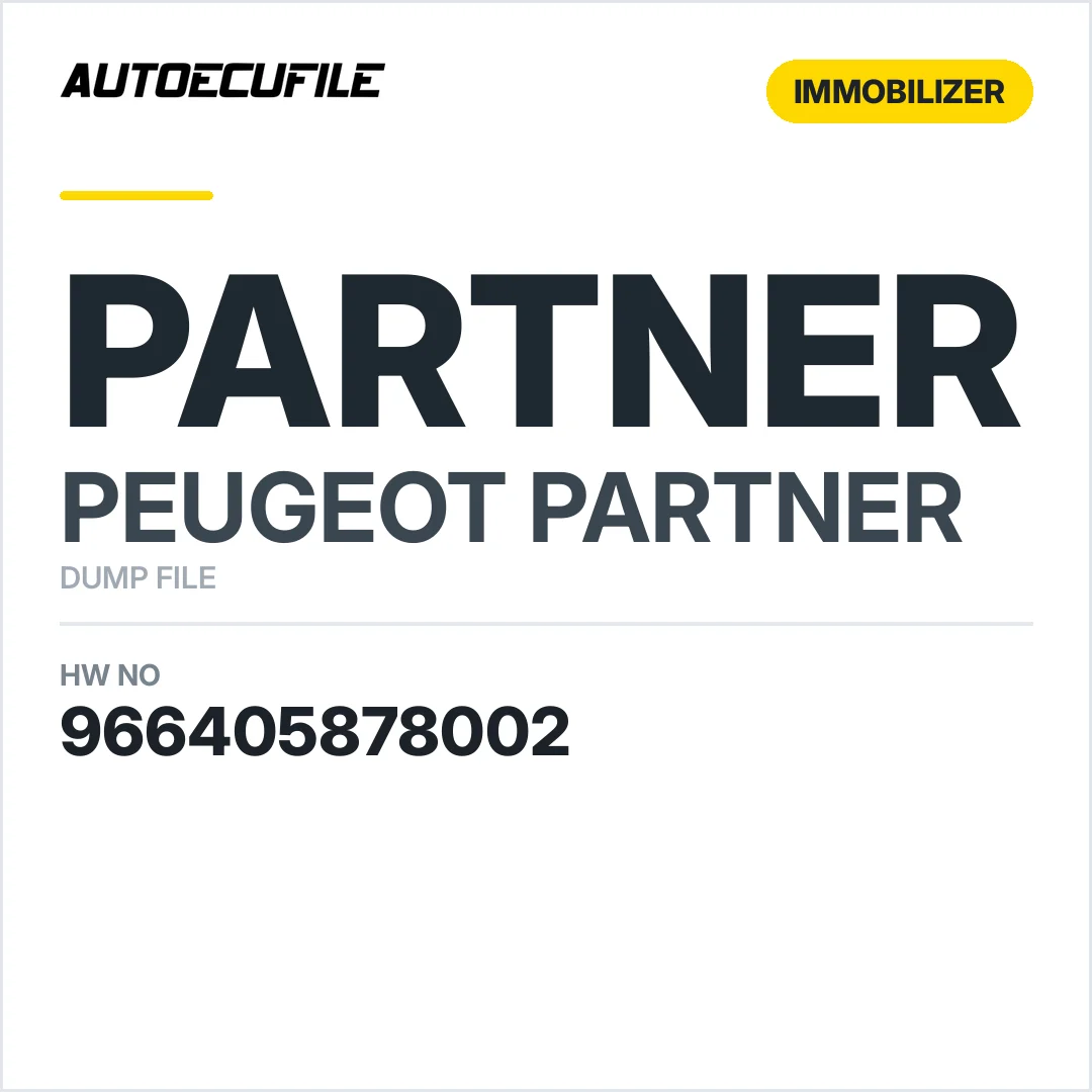 PEUGEOT PARTNER BSI 966405878002 DUMP