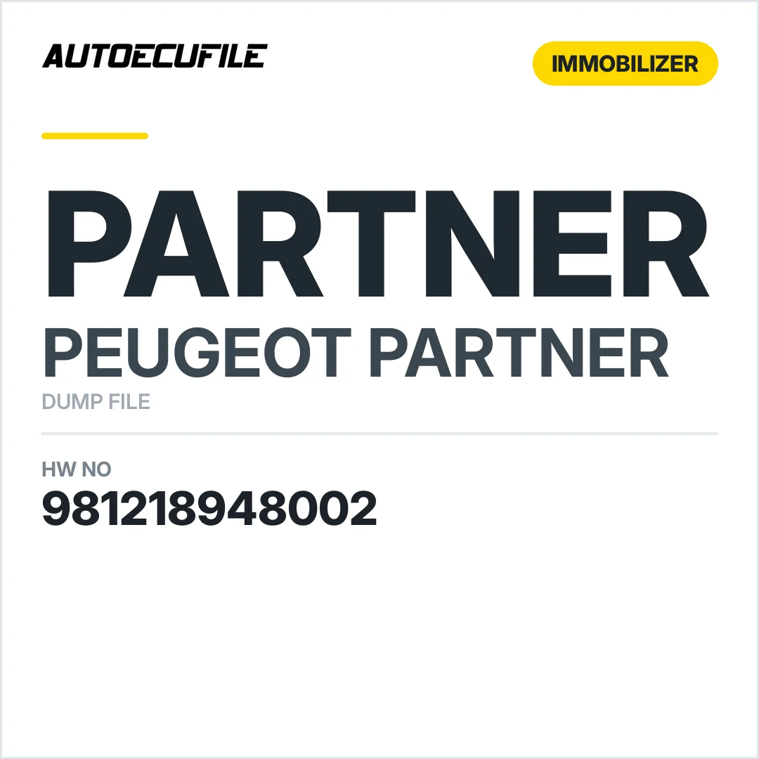 PEUGEOT PARTNER BSI 981218948002 DUMP