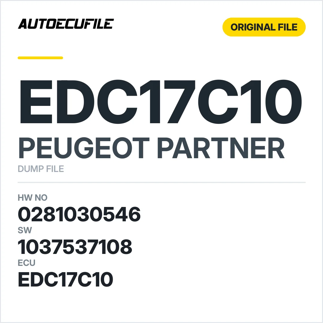 PEUGEOT PARTNER EDC17C10 0281030546 1037537108 DUMP