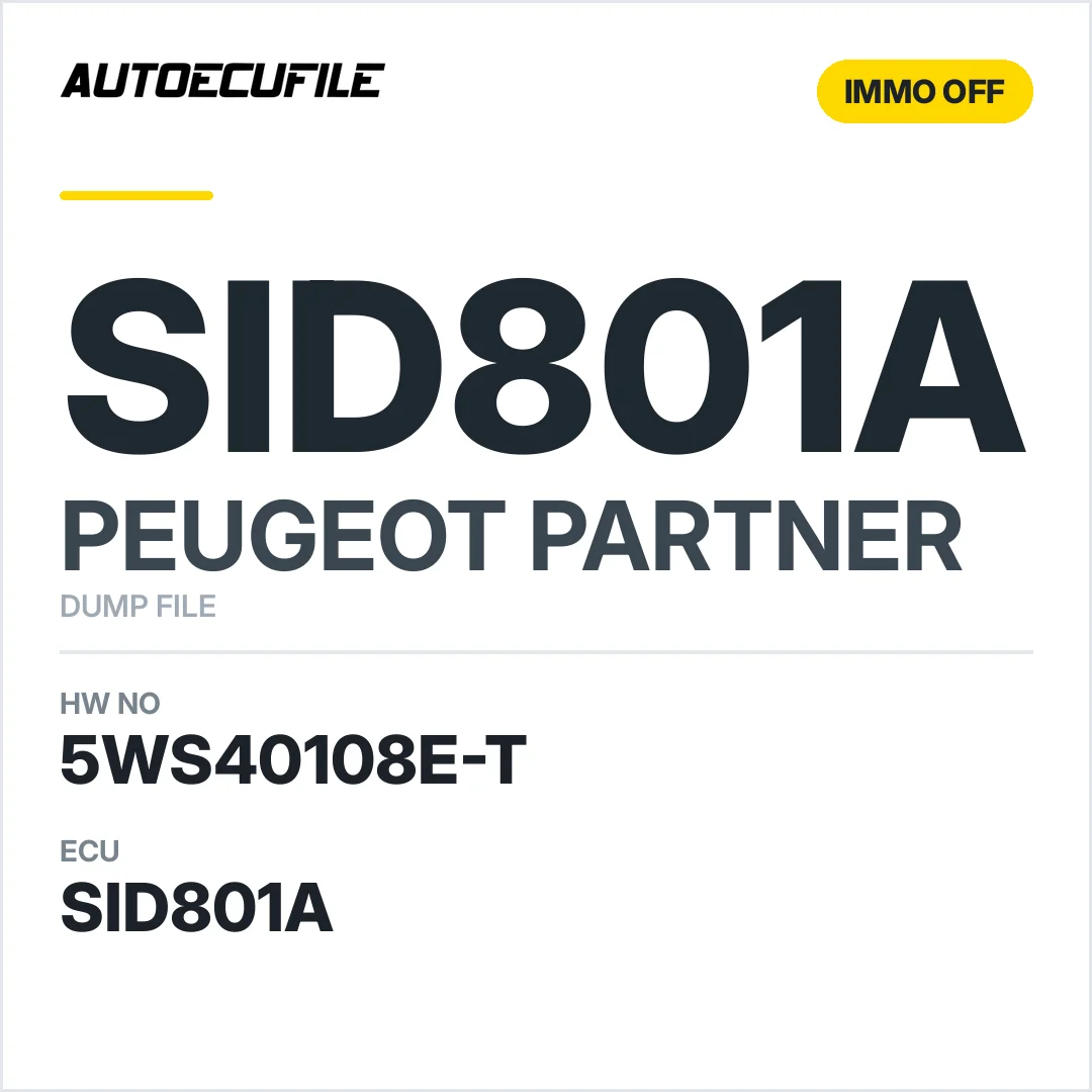 PEUGEOT PARTNER SID801A 5WS40108E-T IMMO OFF DUMP