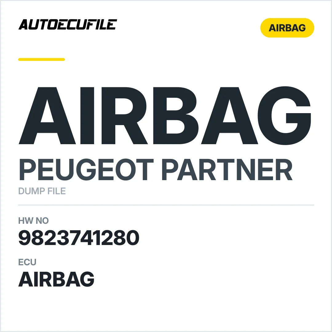 PEUGEOT PARTNER AIRBAG 9823741280 DUMP