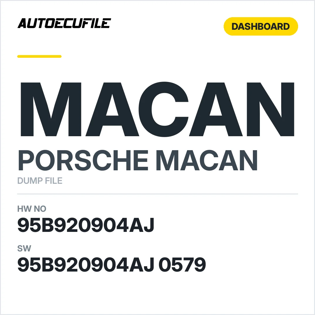 PORSCHE MACAN DASHBOARD 95B920904AJ 0579 DUMP