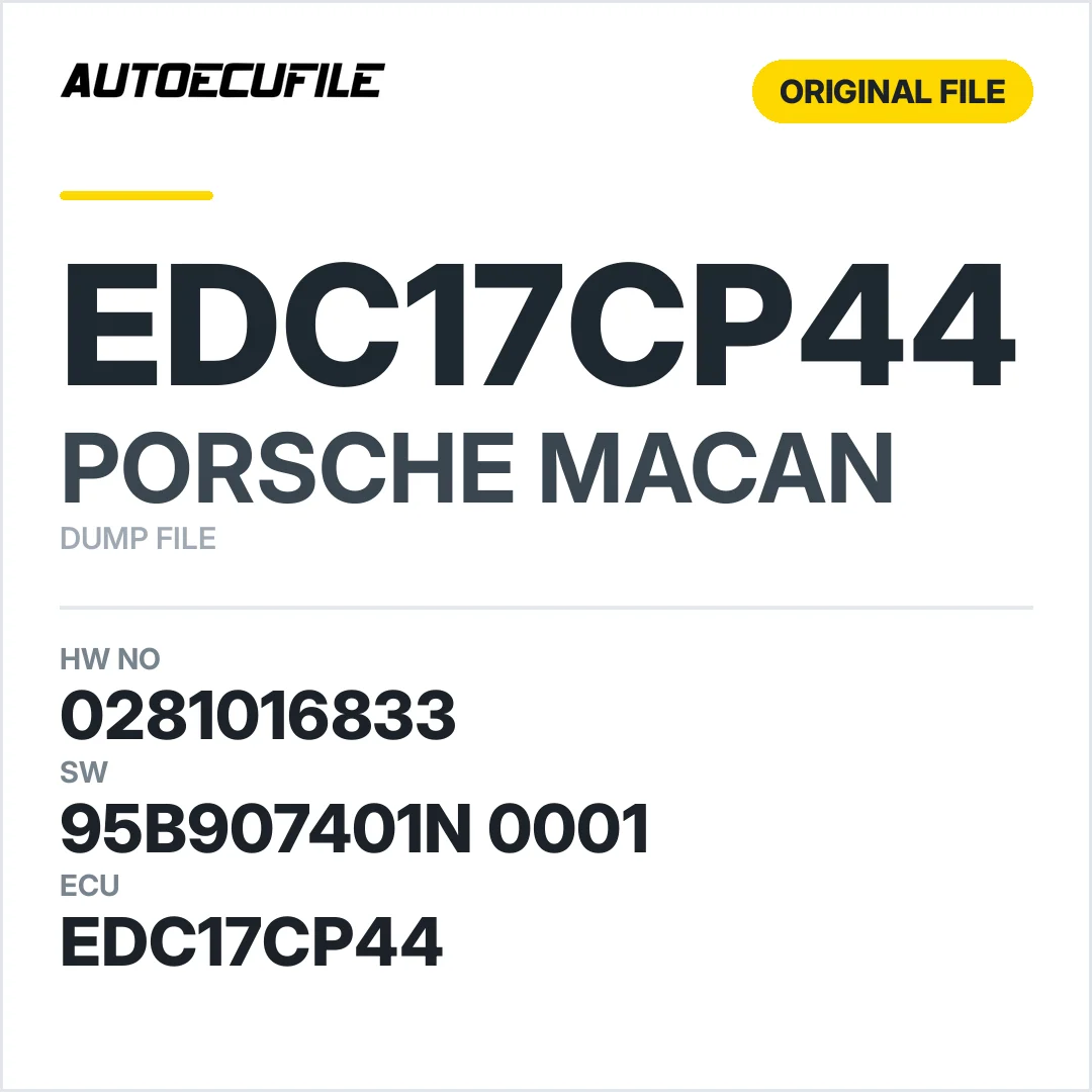 PORSCHE MACAN EDC17CP44 0281016833 10SW034331 95B907401N 0001 DUMP